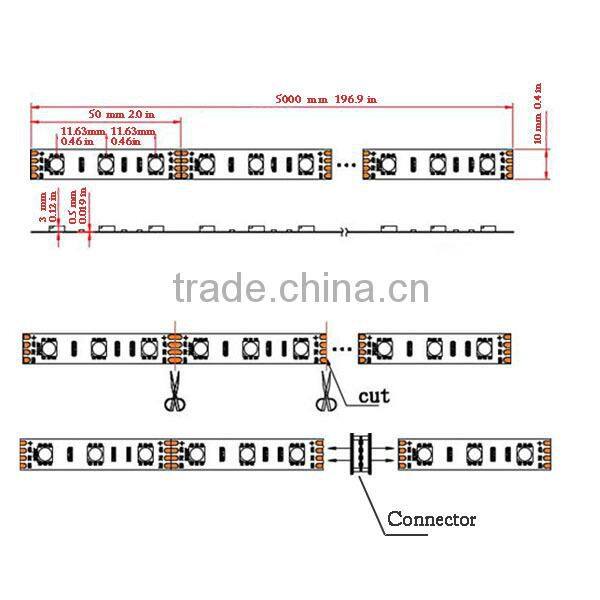 SV DC12V Super Bright LED RGBWW Strip Lights 5050 12V 5M 300LEDs Ribbon Lamp WATERPROOF