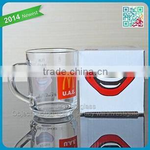 Best selling custom glass coffee mug with lid