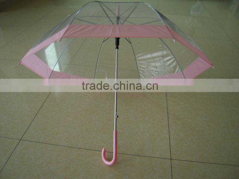 2014 NEW PVC printing poe transparent umbrella