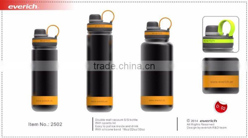 Everich Standard Mouth Double Wall Vacuum Stainless Steel Sports Bottle