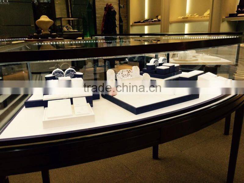 classy blue jewelry counter display high-end jewelry display props for diamonds