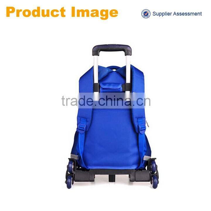 2016 China sannovo wholesale latest fashion superman school trolley bags for boys