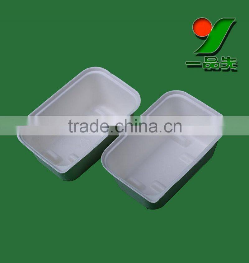 Customized White Bagasse Pulp Packaging Boxes / Biodegradable Fiber Molded Black Box Packaging