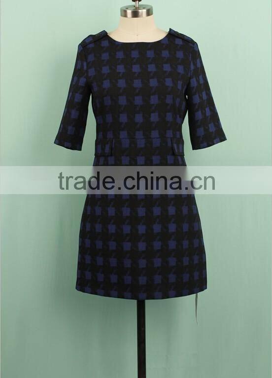 Middle aged women Simply fashion casual half sleeve fitted winter dresses