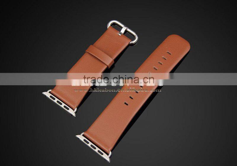 For apple watch band, Genuine leather watch band strap with adapter adjustor