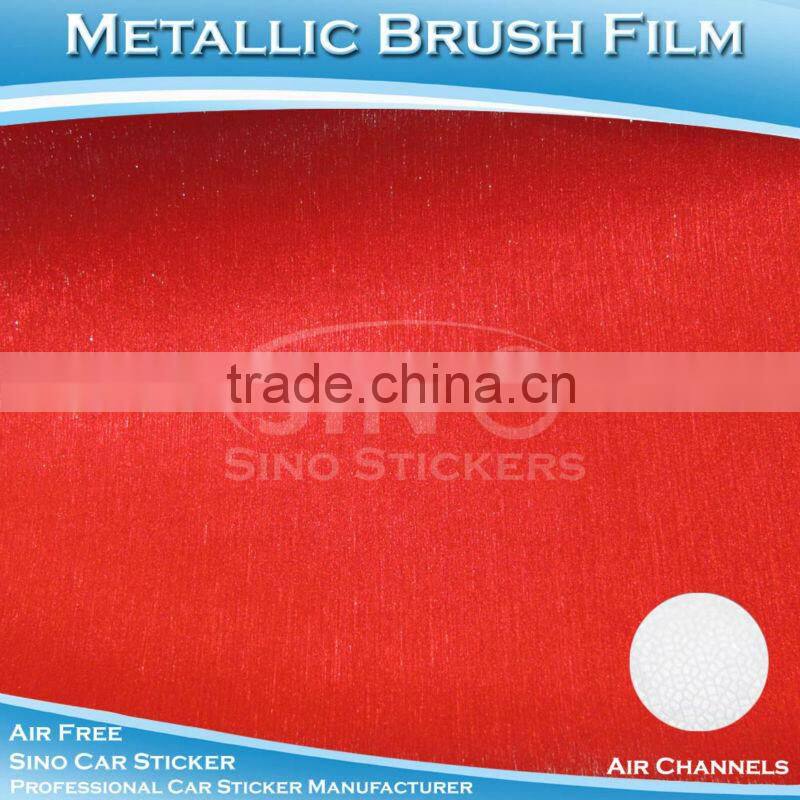 SINO 5FTx65FT Air FREE Top Quality Metallic Brush Blue Auto Vinyl Sticker