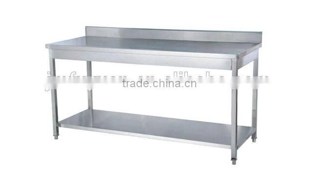 Square tube work table with backsplash kitchen fish cleaning stainless steel worktable