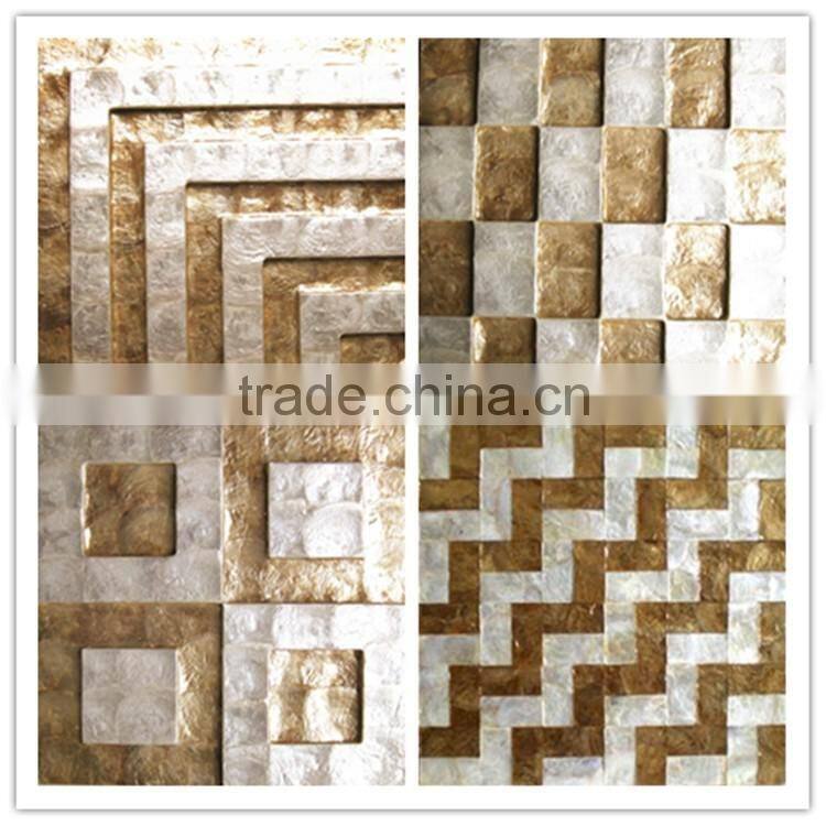 yellow fan mother of pearl furniture freshwater shell mosaic tile