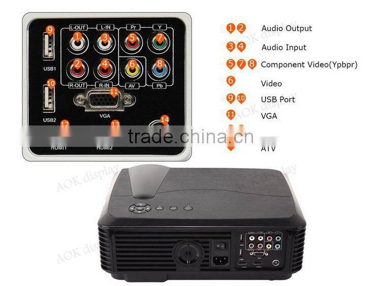 LED Projector HD 1080p Video Home Cinema Theater System 3D Ready 4200 Lumens 1280x800 Native HDMI USB TV VGA AV For School Offic