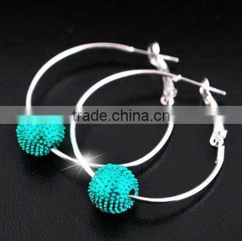 Hot sale alloy ball shamballa hoop earring