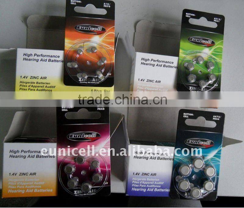 A10 battery long service life 1.4 V A10 Hearing Aid battery