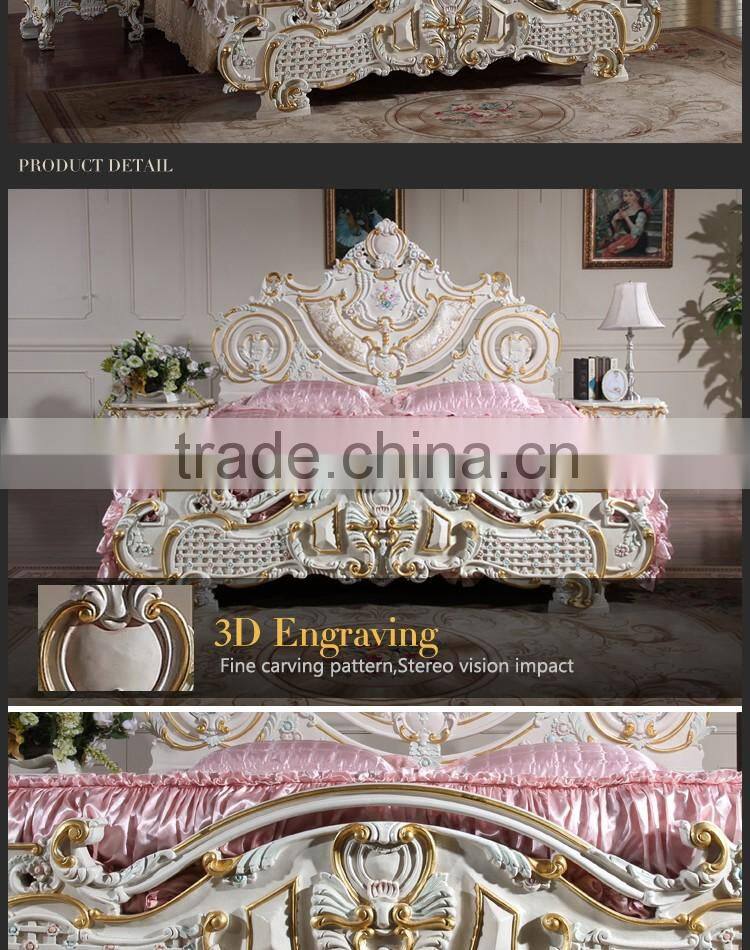 2016 newest design King size wood double bed models for bedroom