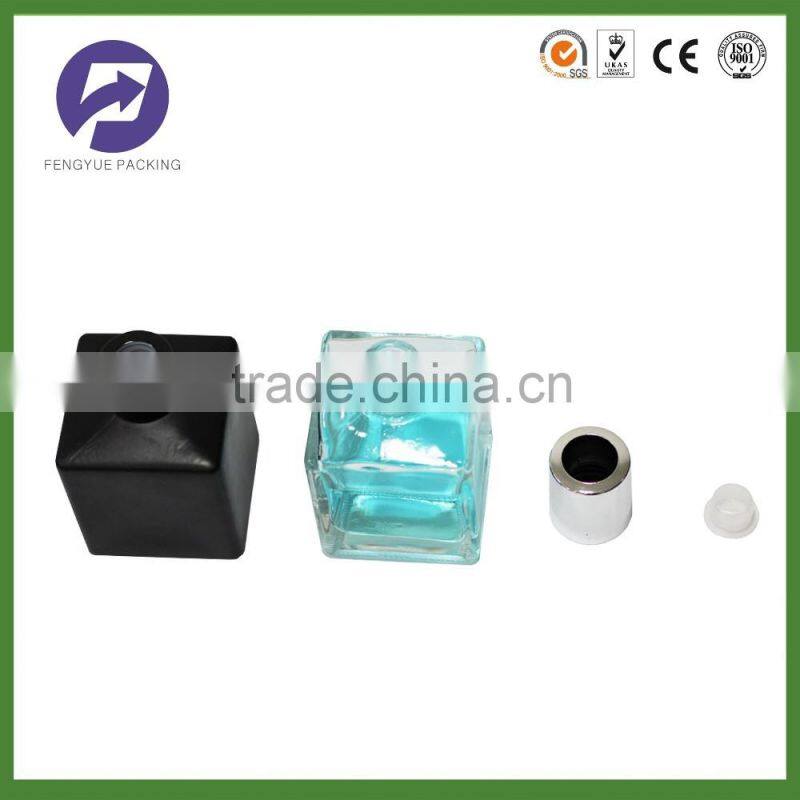 Classic square glass reed diffuser bottles with stopper cork