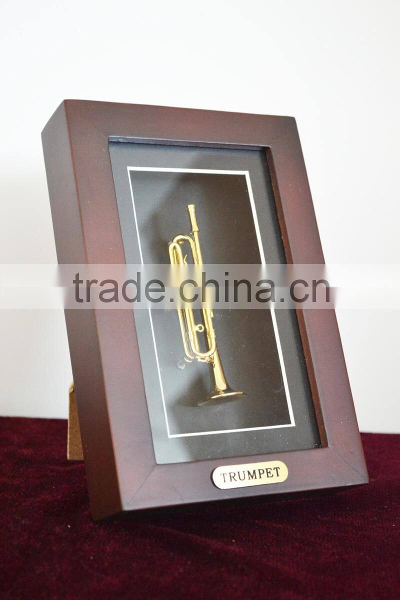 music gifts Cabinet Wood Box Trumpet Model Frame