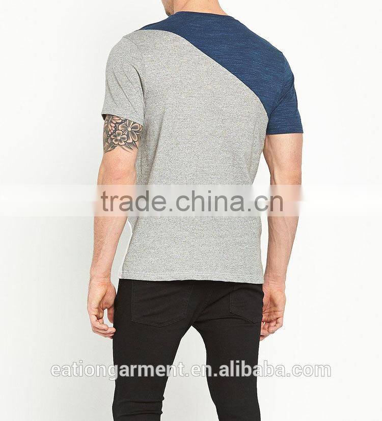 super soft cotton chinese short sleeve splicing cheap defective t-shirts for men