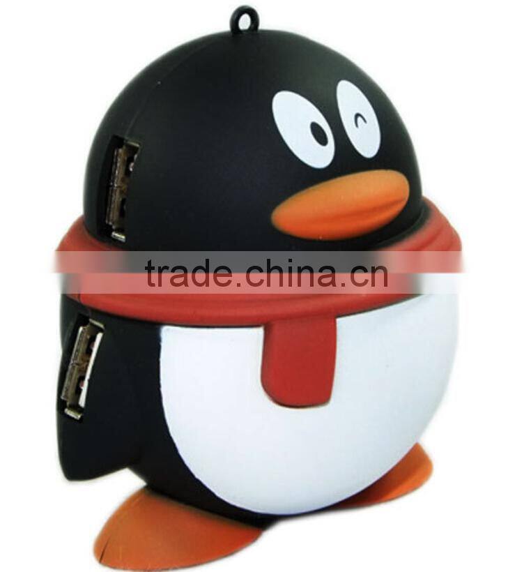 QQ Penguin Multi 4 Ports USB 2.0 Version HUB Up to 480Mbps