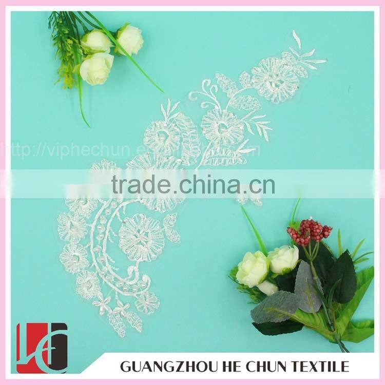 WHH-11 Crochet Polyester Thread Bead Applique Lace for Baby Clothes