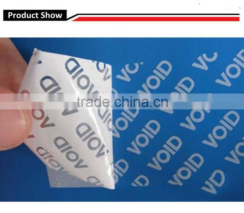 White Partial Transfer Security VOID Label Mateiral Tamper Evident Label Material