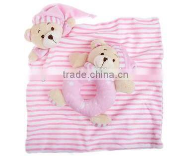 baby plush stuffed white horse toy with blanket