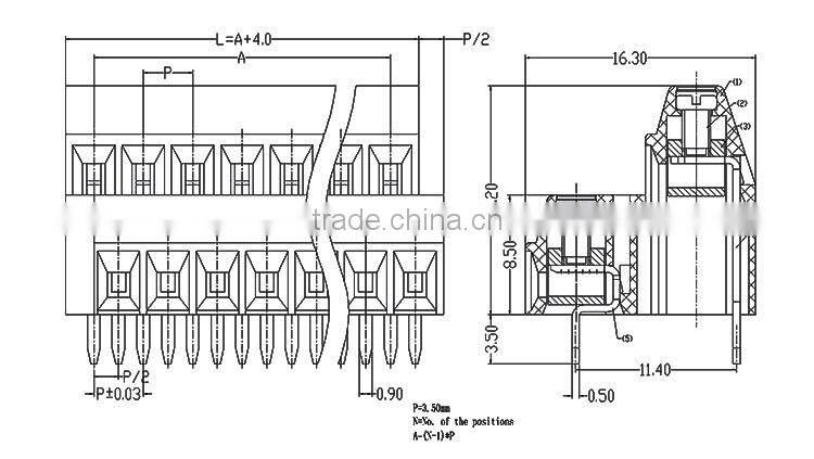 UTL Our Company Want Distributor European PCB Screw Terminal Board Block 3.5mm