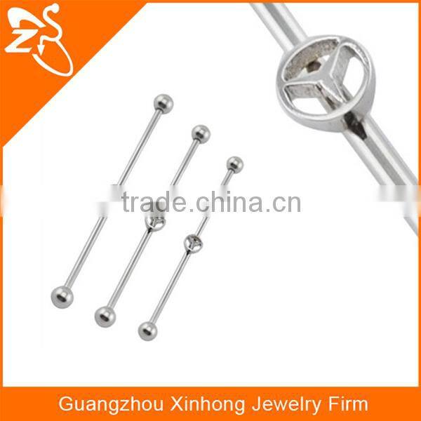 gold plated surgical steel square industrial barbell body piercing jewelry