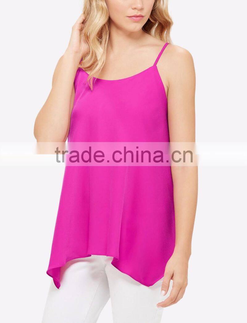 Women sun top with Adjustable spaghetti straps designs tank top