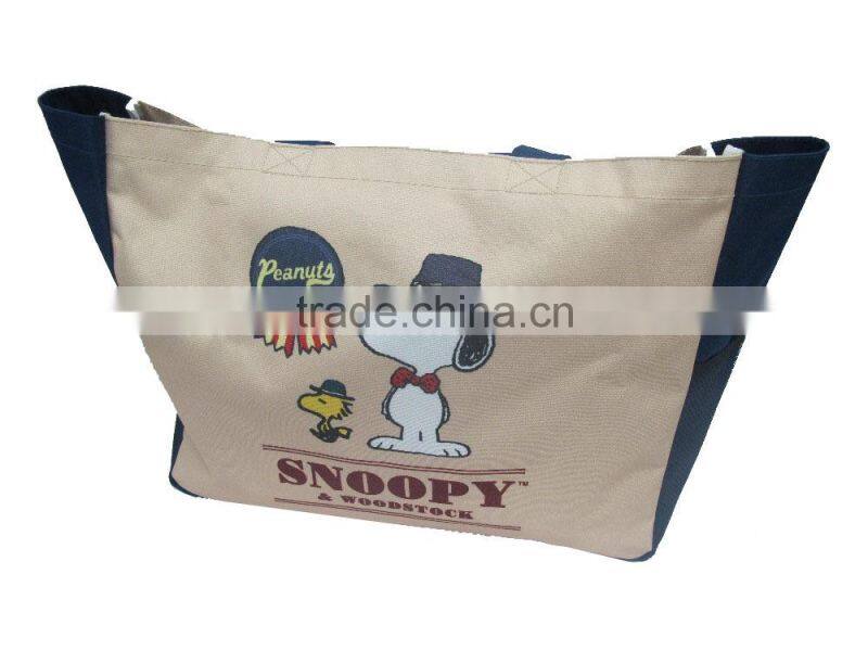 wholesale cartoon snoopy tote bag,cheap lovely handbag/totebag;Hot sale popular snoopy design personalized tote bags