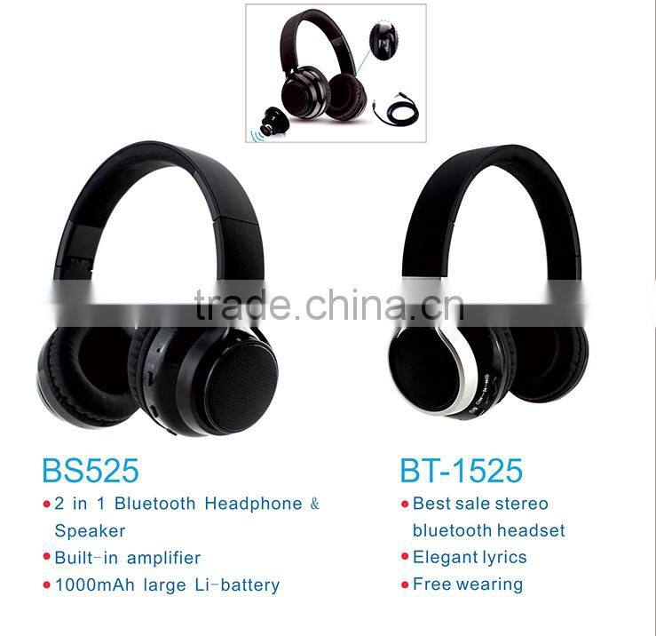 classic popular selling 2 in 1 speaker stylish bluetooth headphone with stereo sound