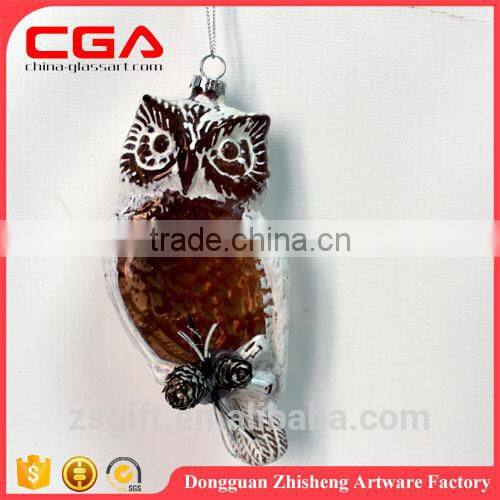 Lovely glass animal design for christmas tree decorations,small hanging christmas baubles wholesale