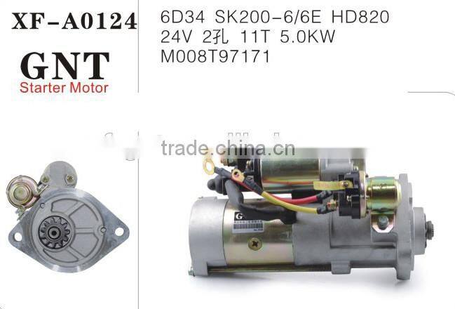 excavator engine starter motor for sk200-6 HD820 6D34