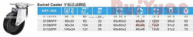 small plastic European type swivel caster wheels