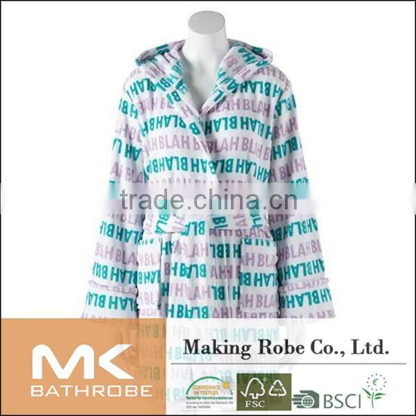 100% polyester Material promotional bathrobe with hood