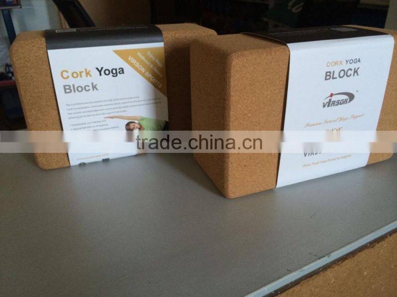 Virson yoga&pilates type yoga block cork