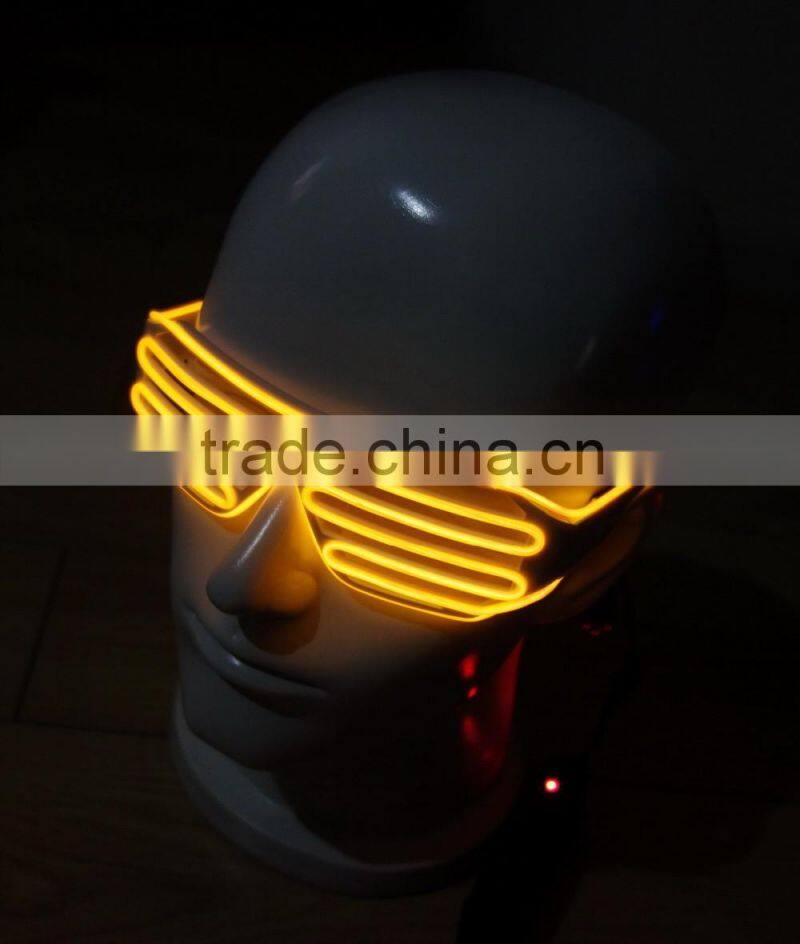 Yellow EL Shutter glasses / EL light Shutter glasses / EL Flashing Shutter glasses