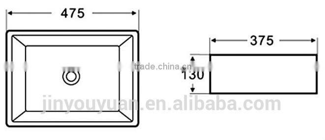 Y822 Washing Basins; Sanitary Ware Square Wash Basins For Bathrooms