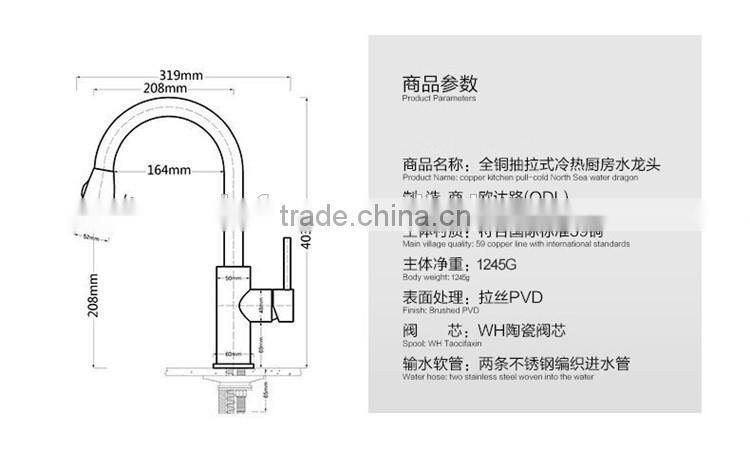 Professional manufacture Satin Nickel kitchen faucet