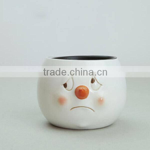 Garden Decoration White Color Small Resin Animal Shape Flower Pot