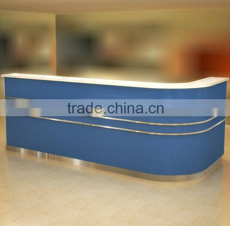 customized top class nice wood service table for mall use