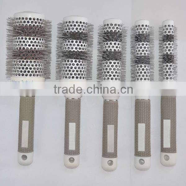 2014 new hot ceramic hair brush,nano tachnology ionic hair brushes