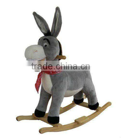 kids wooden donkey rocking horse