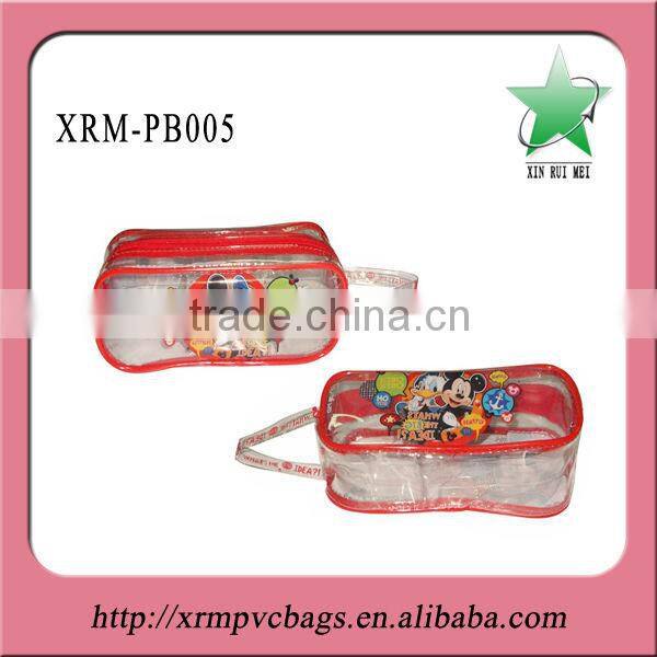 Cute orange pvc kids pencil case