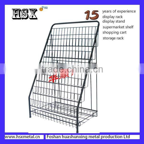 metal brochure catalogue magazine stands supermarket shelf HSX-S1239