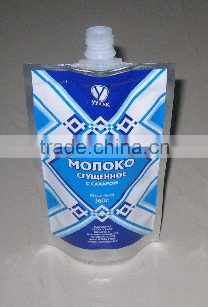 plastic nozzle spouted bag/ self-standing spouted pouch