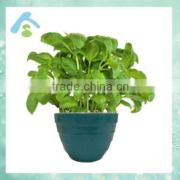 white melamine & ceramic circular flower pot