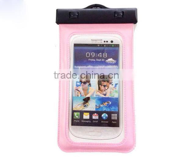 pvc phone waterproof case with string