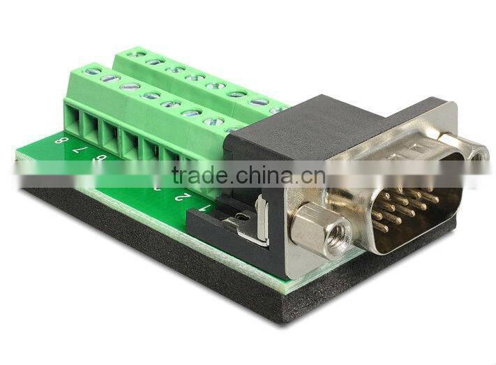 Serial and USB Terminal Termination Adapters DB9 Female 9 Pin Terminal Block DB15 Female 15 Pin Terminal Block