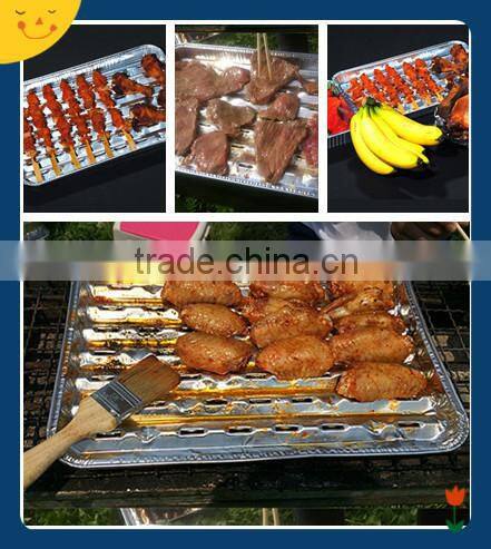 disposable square holed aluminum foil grill with elegant embossed design for newfashioned Korea meat roasting and food bbq