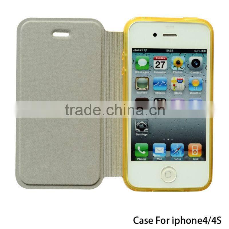High quality custom leather phone cases for iphone 4 mobile phone