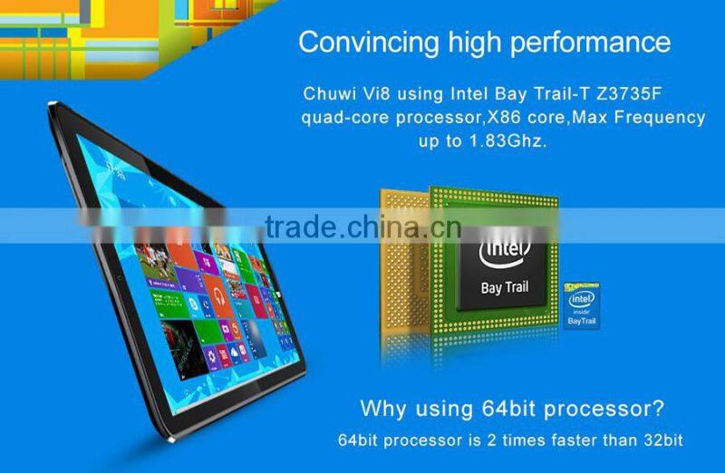 In Stock Original CHUWI VI8 WIN 8.1+Android 4.4 Dual OS 64bit Quad Core 1.8Ghz 2GB +32G 2.0MP 1280x800P Tablet PC