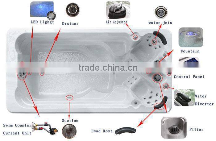 Factory New JY8601 5.8M big swim spa pool / spa swimming pool /swimming pool hot tub products